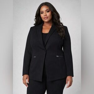 Veronica Beard Core Scuba Dickey Jacket/ Blazer Black Plus Size 22W NWT